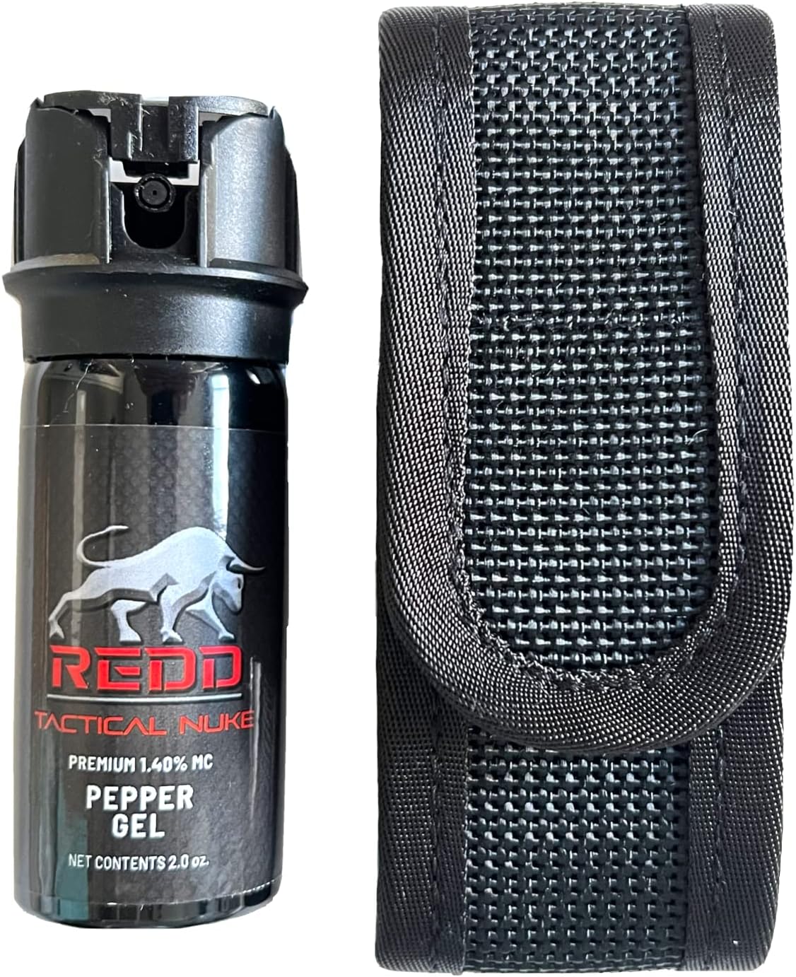 REDD Pepper Spray, Tactical Nuke - (1.40% MC) Maximum Strength Pepper Gel and Nylon Holster - (2 oz)