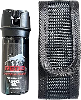REDD Pepper Spray, Tactical Nuke - (1.40% MC) Maximum Strength Pepper Gel and Nylon Holster - (2 oz)