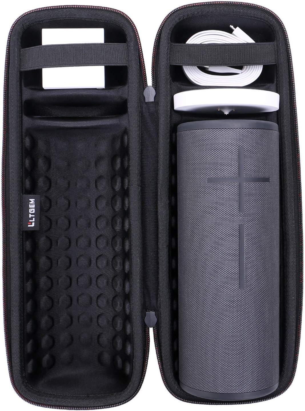 LTGEM Case Compatible with Ultimate Ears MEGABOOM 4/3 Portable Speaker and Charger Dock, Black