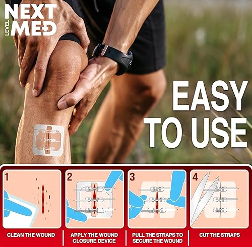 Miniatura 3 de Next-Level-Med - Kit de puntada de cremallera, dispositivo de laceración de emergencia para cortes sin costuras, tiras de cierre de herida con