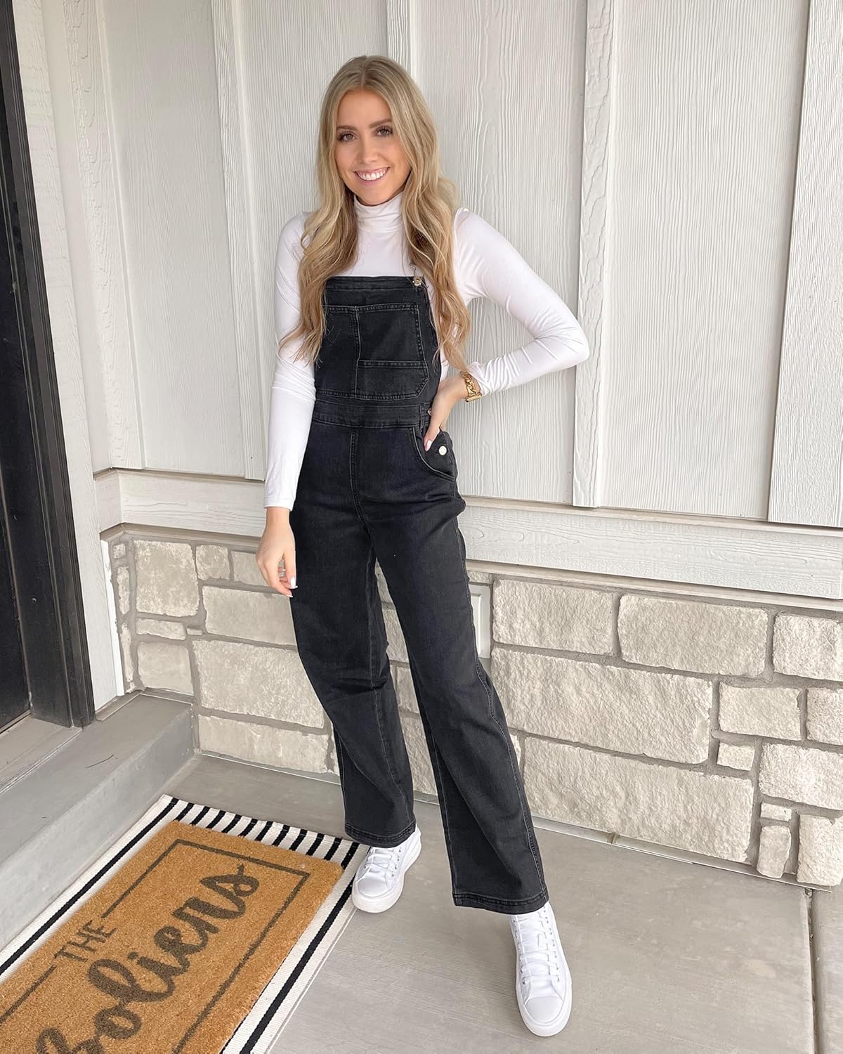 luvamia Overalls Women Loose Fit Denim Bib Baggy Overall Jumpsuit Straight Wide Leg Stretchy Jean Pants Fashion - Image 7