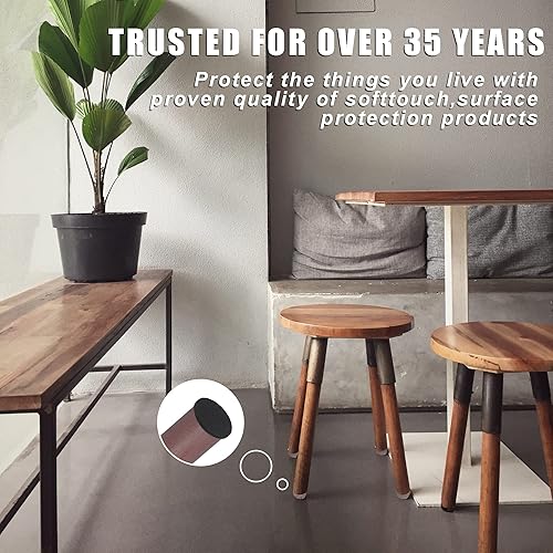 Vista 19 de Almohadillas de muebles para suelos de madera dura, 49 almohadillas de fieltro de alta calidad, protectores de suelo, almohadillas autoadhesivas