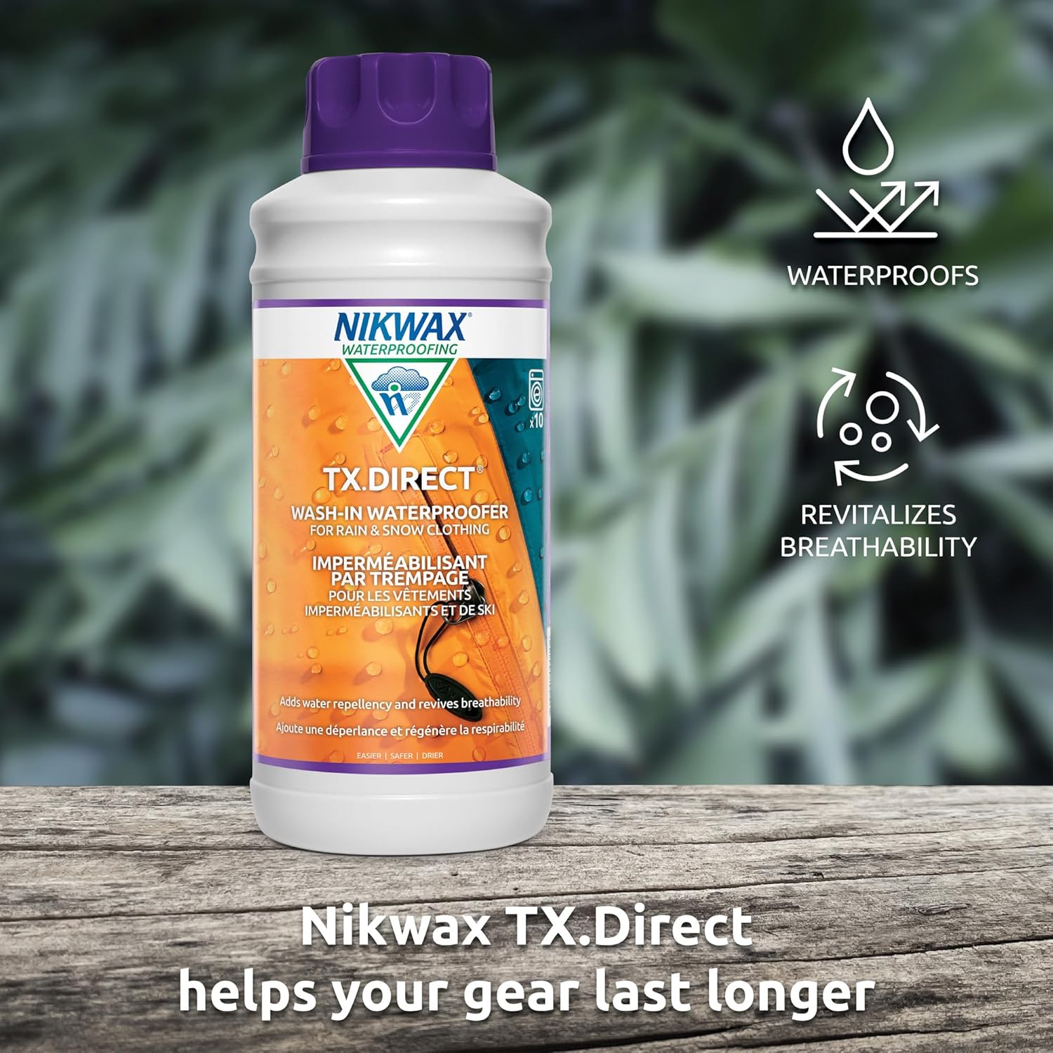 Nikwax TX.Direct Spray-On Waterproofing, 1000ml Refill, High Performance Waterproofing Renewal Treatment Restores DWR Water Repellency in Jackets, Outerwear, Rain, Ski and Snow Gear