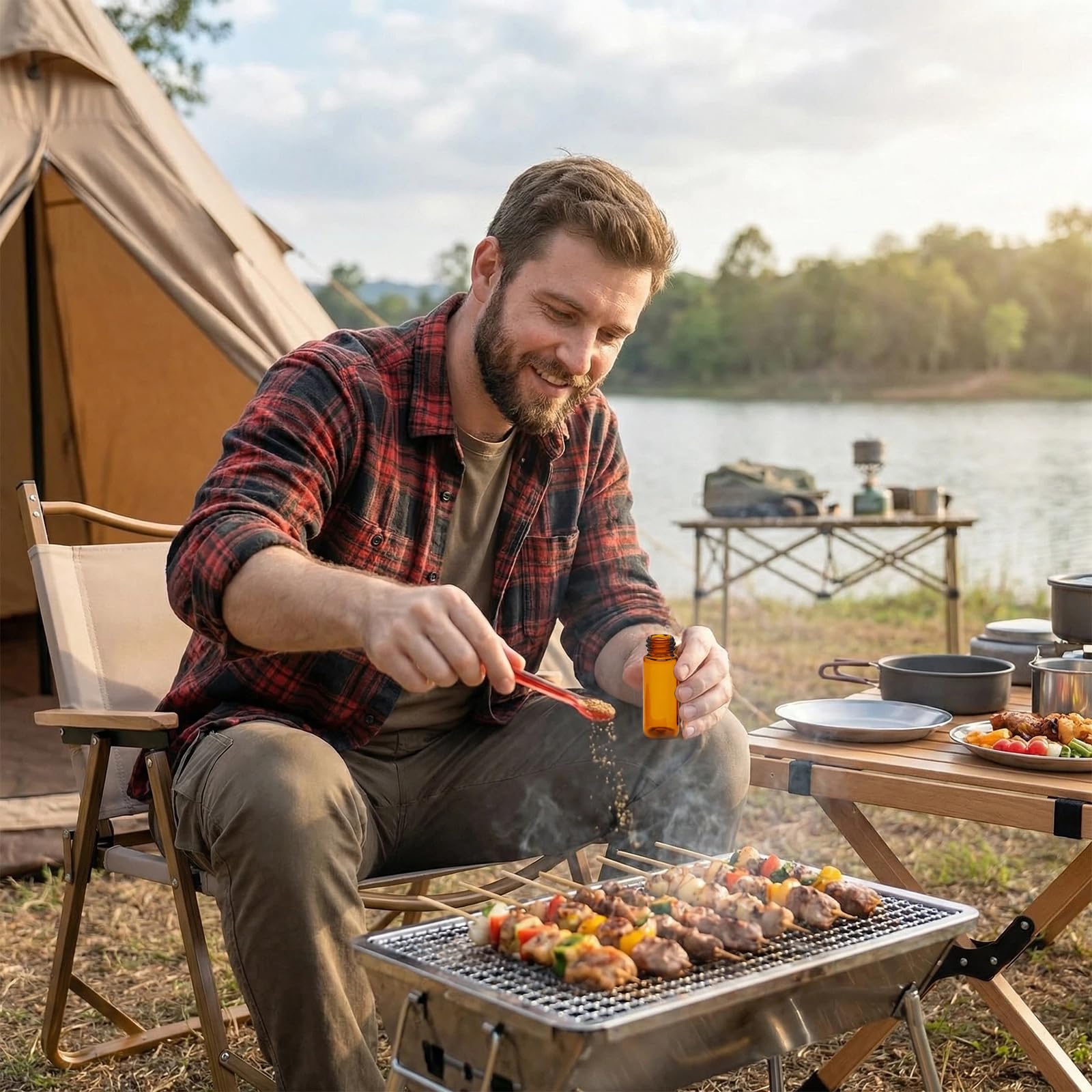 Lot de 6 sniffer doseur étanches - Mini bouteilles anti-fuite pour sel, poivre, épices - Idéaux pour le camping, la cuisine et les voyages | Flacon de poudre avec cuillère