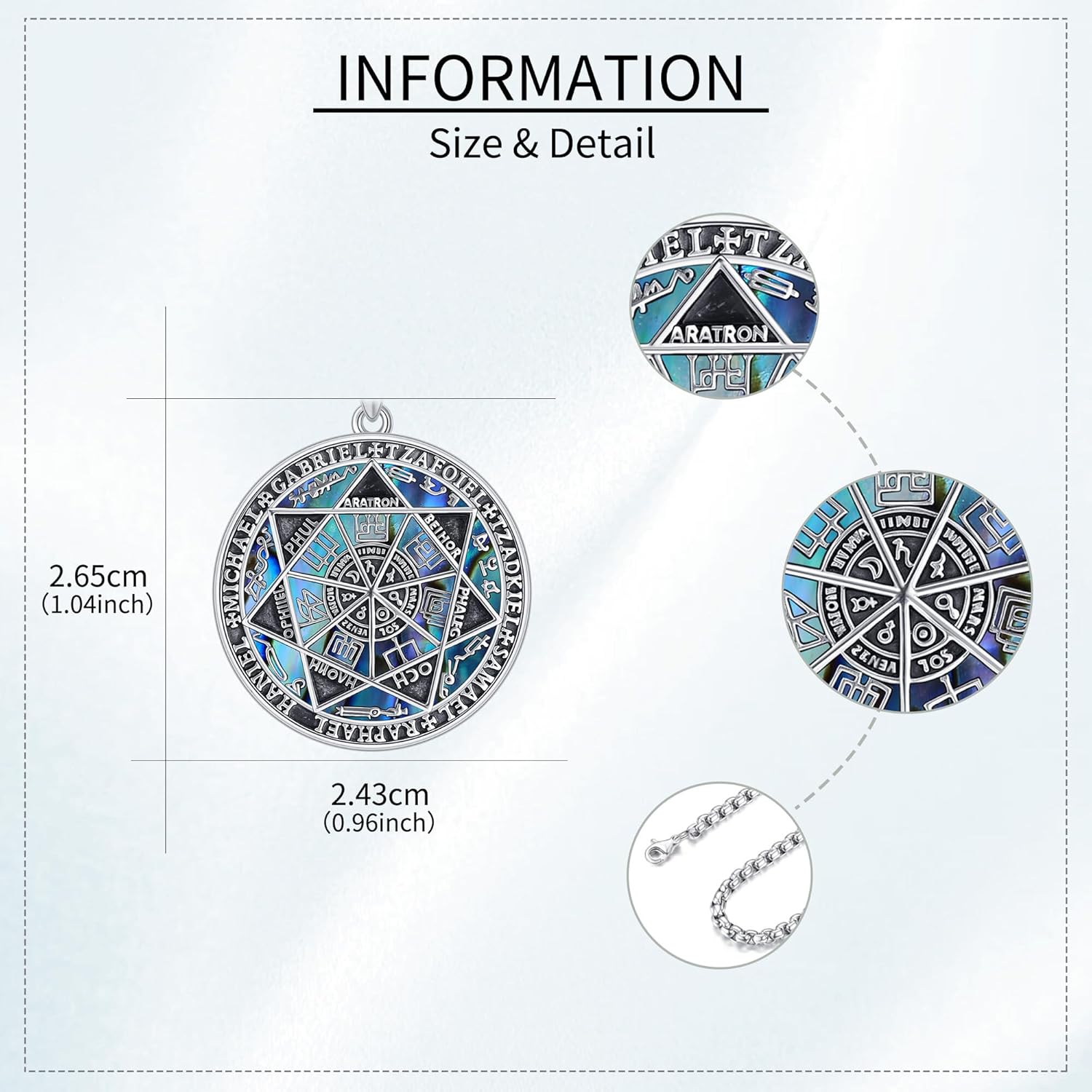 Saint Necklace 925 Sterling Silver Christopher Armor of God/Virgin Mary/Magdalen/7 Arcangel/Joan of Arc/Serenity Prayer Hands/James Pendant Abalone Shell Religious Jewelry Gift Women Men