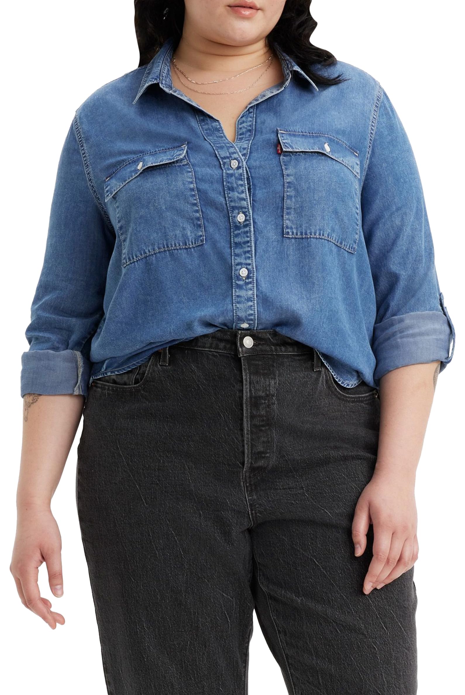 Levi's Women's Pl Doreen Utility Woven Shirts, in Patches 2, XXL