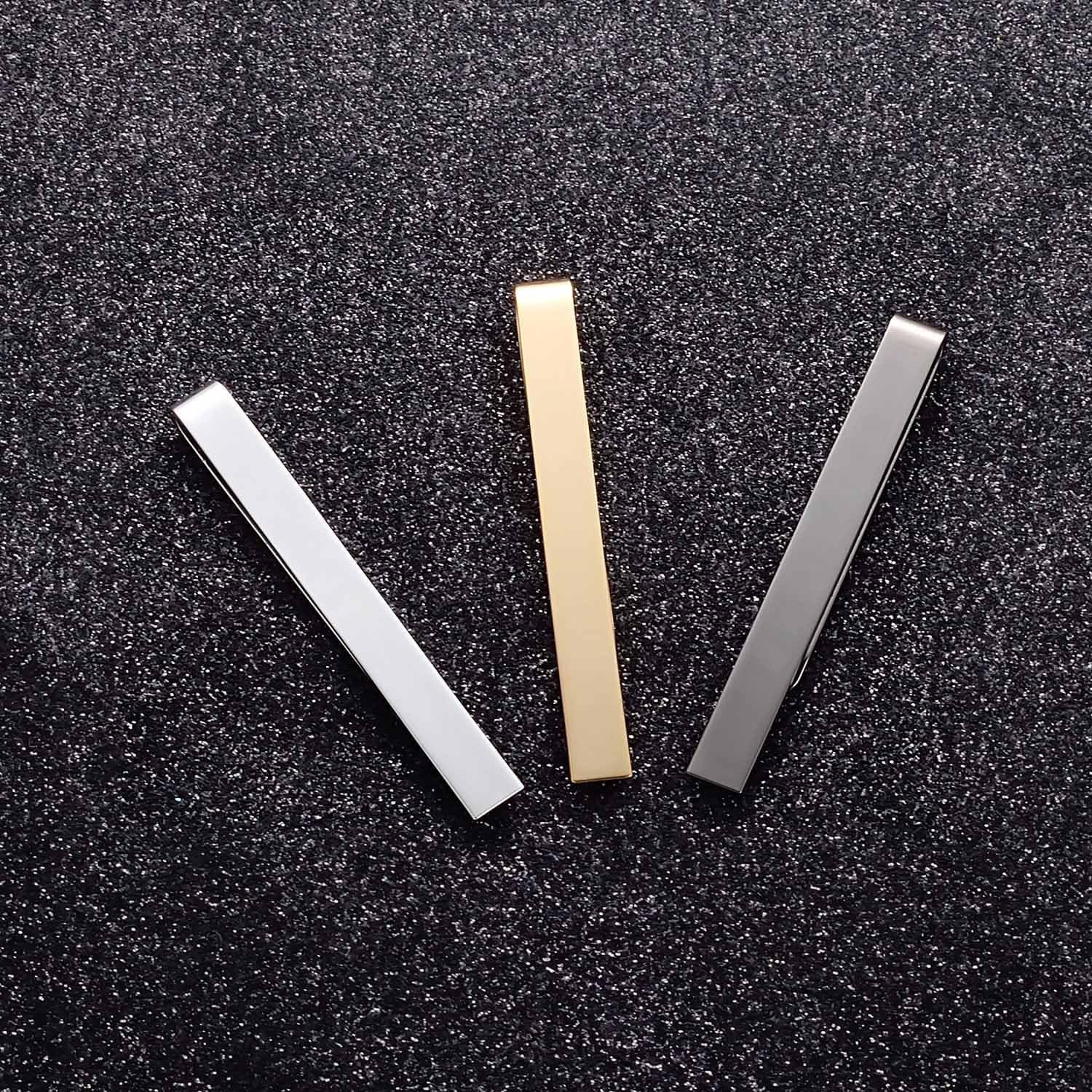 Strong Tie Clips For Men Set Unique Skinny Tie Clip Black Silver Set Men's Jewelry Accessories