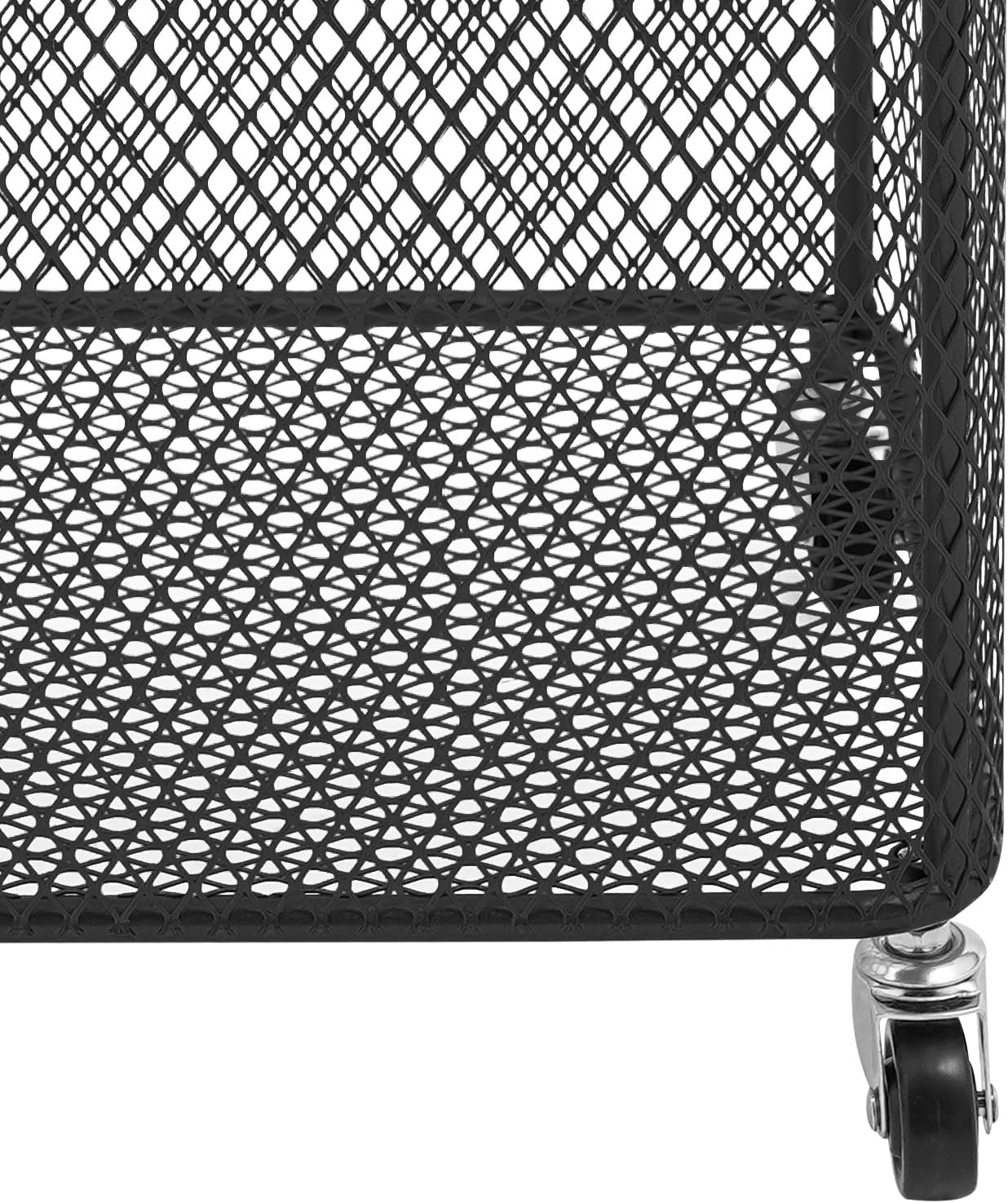 Rolling Laundry Basket, Large Capacity Metal Laundry Hamper with Wheels, Heavy Duty Iron Mesh Hamper Cart for Home Bathroom Bedroom Laundry Room (Black, Square)