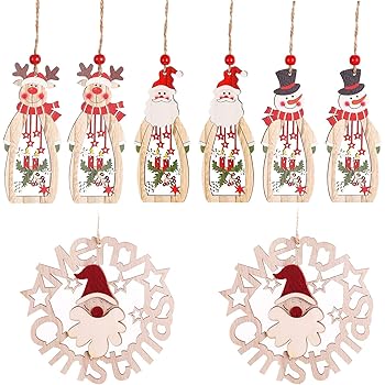 Decorazioni Artigianali Natalizie.Globaldream Ornamenti Natalizi In Legno Decorazioni Albero Di Natale Con Corde Per Albero Di Natale Targhette Pendenti Decorazioni Artigianali Per Albero Di Natale 8 Pezzi Amazon It Casa E Cucina