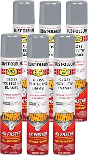 393377-6PK Stops Rust Turbo Spray Paint, 24 oz, Gloss Smoke Gray, 6 Pack