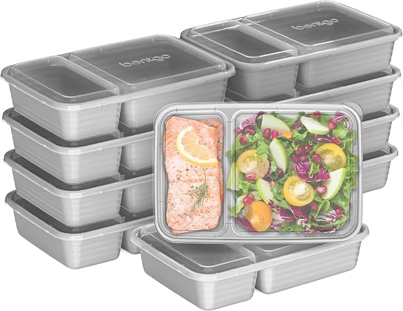 Bentgo Prep - 20-Piece 2-Compartment Reusable Meal Prep Containers with