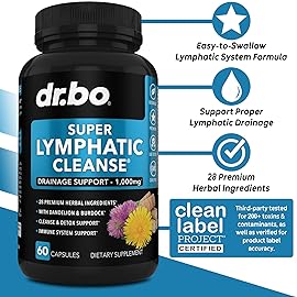 Lymphatic Drainage Supplements Pills - Lymphatic Support Total Herbal Cleanse Products Echinacea, Ginger, Dandelion, Red Root & Red Clover Supplement - Lymph Node Detox Cleanse Lymph System Drainage