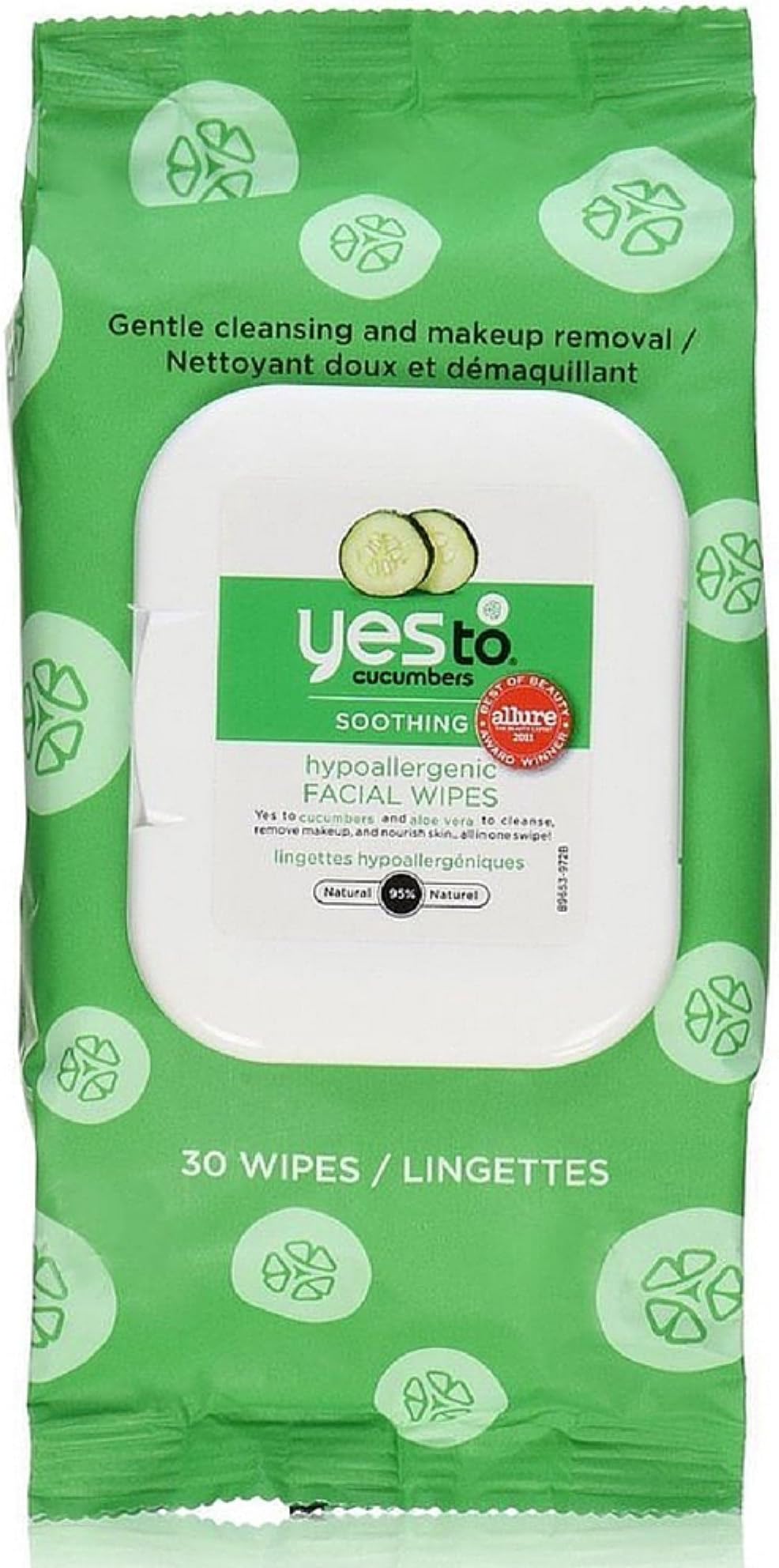 Yes to Cucumbers Soothing Hypoallergenic Facial Wipes 30 ea (Pack of 7)