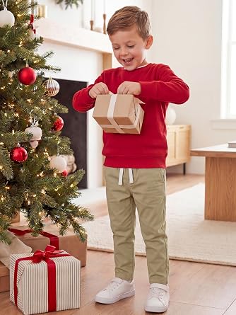 Resinta 3 Pack Boy and Toddlers Pants Uniform Pants 100% Cotton Jogger