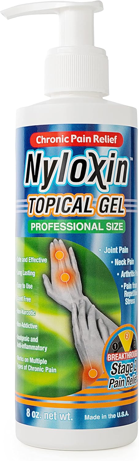 Nyloxin 8 oz Bottle Arthritis Pain Relief Gel, Back Pain Relief, Neuropathy Pain Relief, Nerve Pain Relief, Knee Pain Relief, Foot Pain Relief, Muscle Pain Relief, Joint Pain Relief (8 oz)