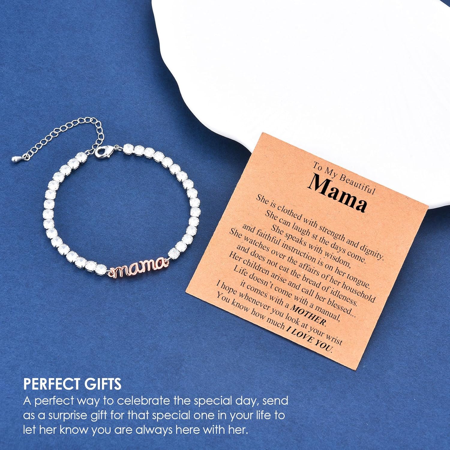 SNORSO Gifts for Daughter/Sister/Mama/Granddaughter - Tennis Bracelets for Women Girls with Shiny Simulated Diamonds, Daughter Mama Granddaughter Christmas Birthday Valentines Day Graduation Gift - Image 4