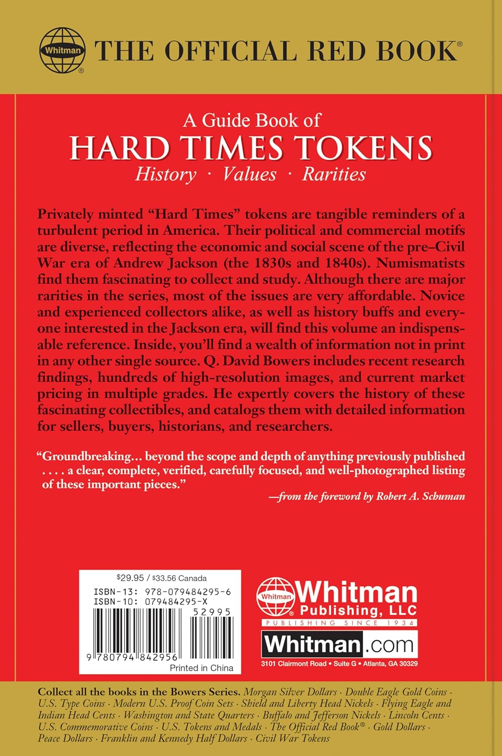 Whitman® Red Book Series #17: A Guide Book of Hard Times Tokens: American Political and Commercial Tokens of the 1830s and 1840s