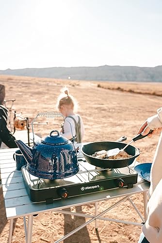 Miniatura 5 de Stansport - Estufa de campamento de propano regulado con 2 quemadores, multicolor (220)
