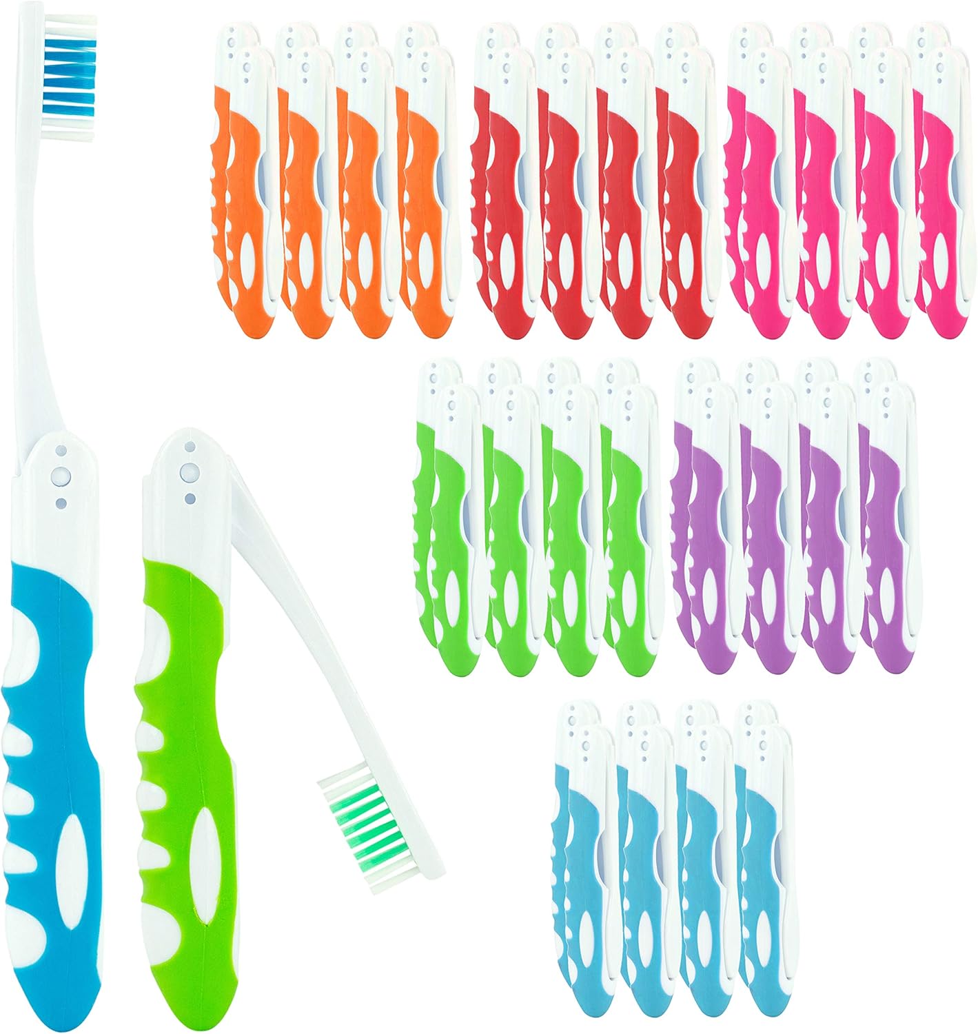 Bulk Travel Toothbrushes, Individually Wrapped Portable Toothbrush