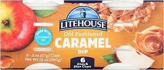 Litehouse Old-Fashioned Caramel Dip 6-Pack 2oz Cups - Gluten-Free Vegetarian Caramel Apple Snack Dip with Real Butter