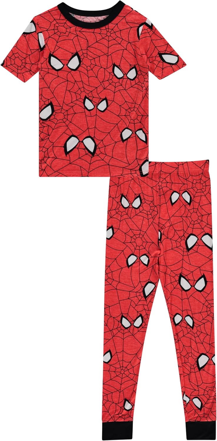 Marvel Boys Spiderman Pajamas Set - 2 Piece Short Sleeve Spiderman Pajamas - Spiderman, Miles Morales Pajamas Set