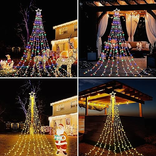 Miniatura 4 de DANLI Guirnalda de luces de Navidad con 320 luces LED de Navidad que cambian de color con control remoto, 11 modos para Navidad, Año Nuevo, patio,
