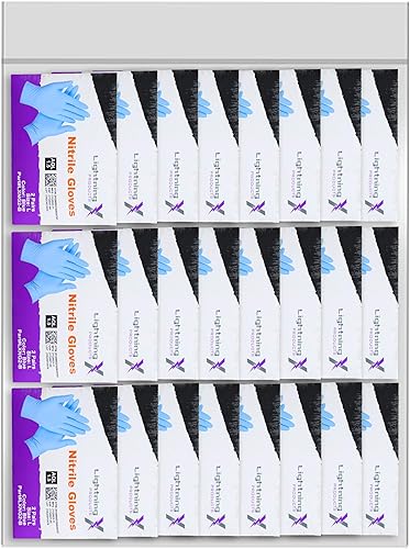 Miniatura 4 de Lightning X Products Par de guantes de nitrilo azul, empaquetados individualmente, 100 guantes, 50 pares, 25 paquetes con tarjetas de 2 pares,