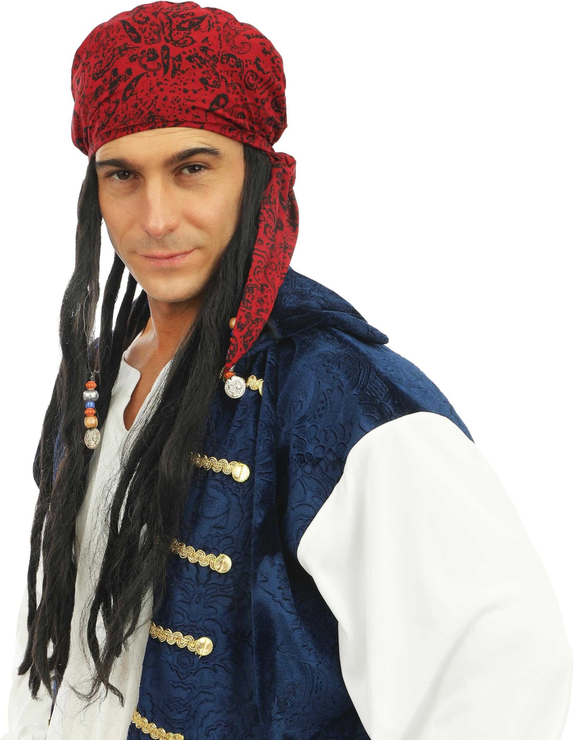 P 'tit clown 34750 Pirate Wig with dreadlocks and Scarf – Multicolor