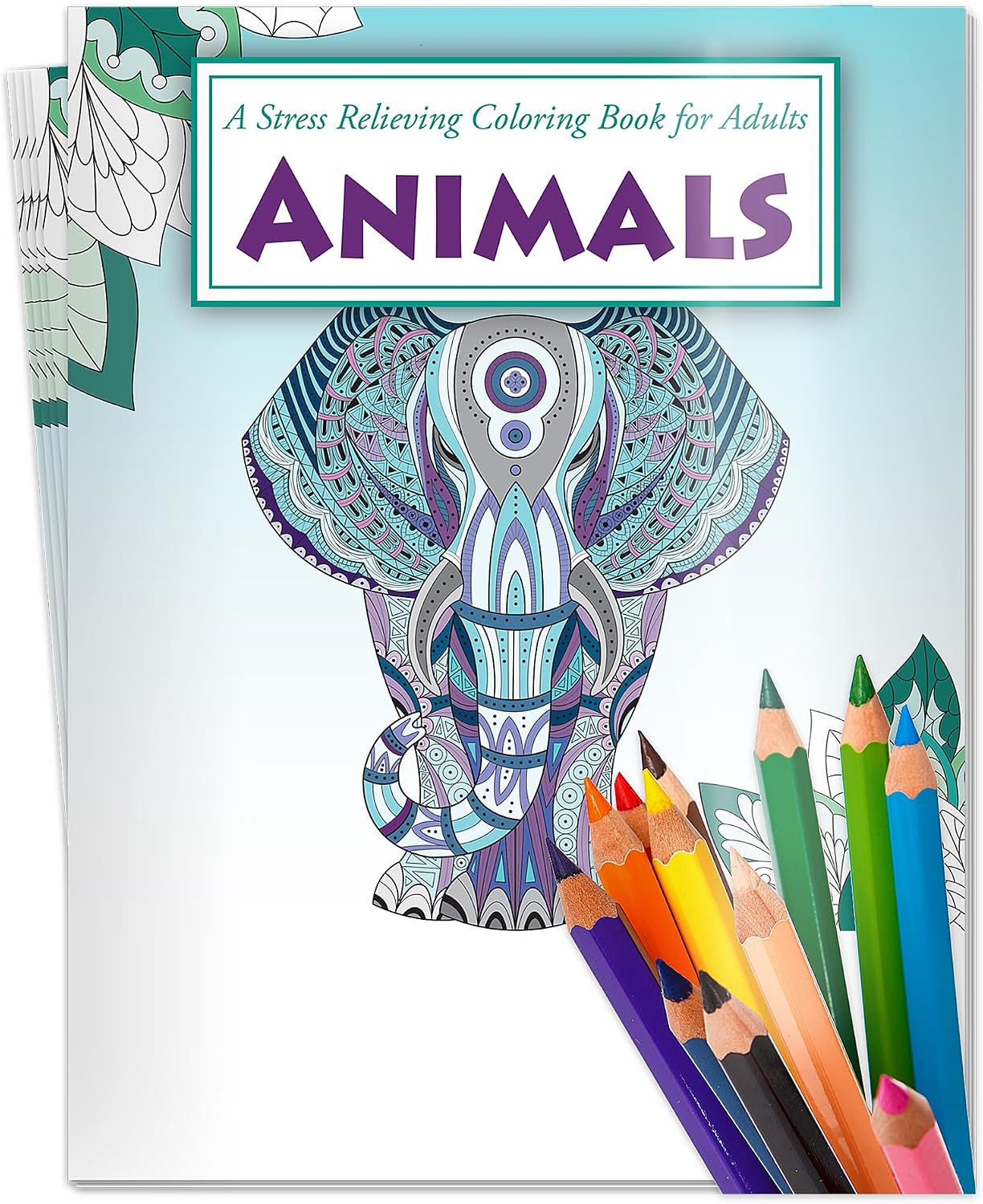 ZOCO Animals Coloring Book Bundles – 10 Bulk Pack with Pencils – Mindfulness Gifts for Adults, Seniors, Teens, Kids – Great for Wellness Programs, Group Activities & Assisted Living