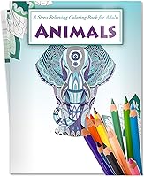 Vista 8 de ZOCO Paquetes de libros para colorear de animales, paquete de 25 a granel con lápices, regalos de atención plena para adultos, personas mayores