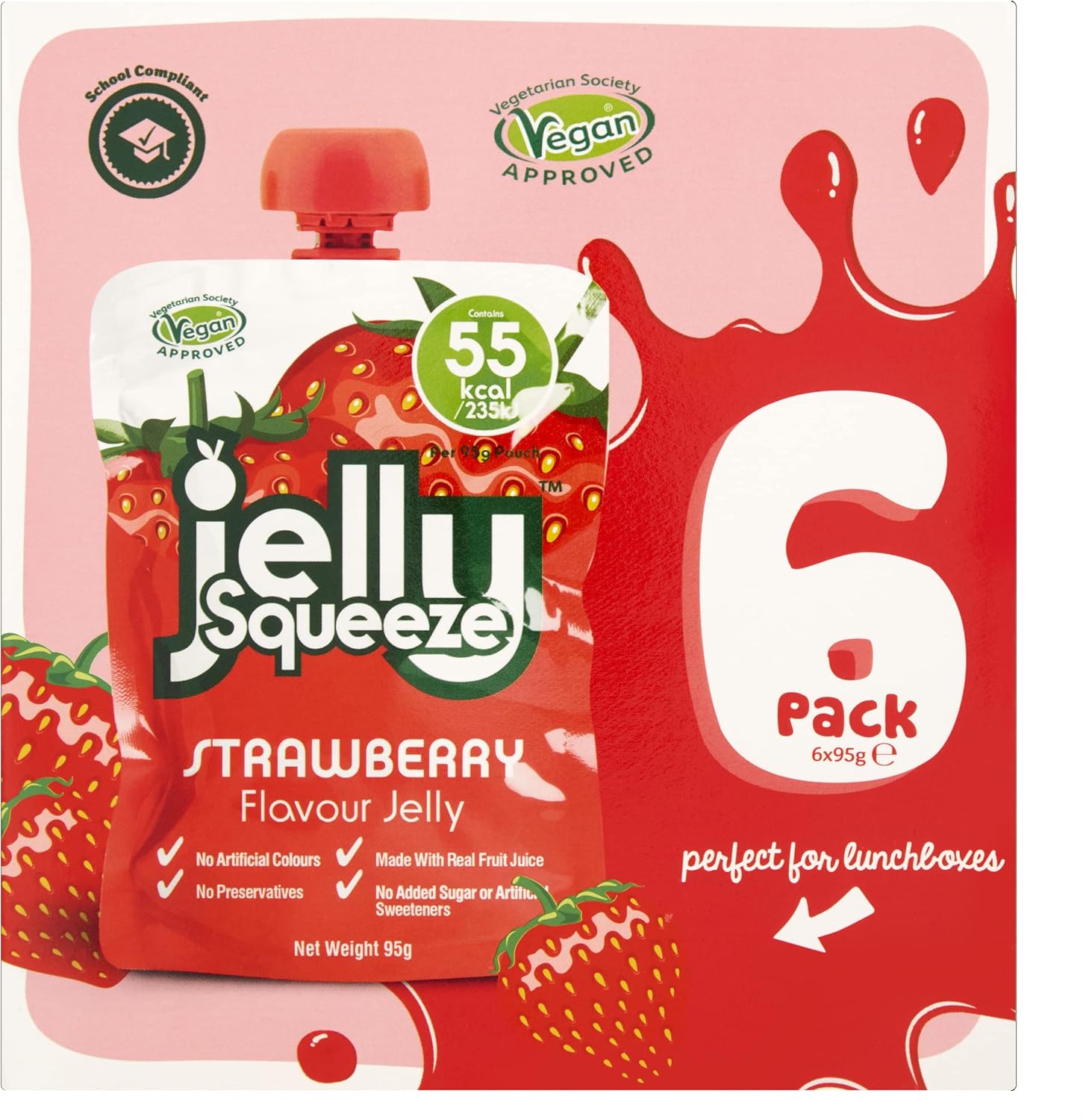 Jelly Squeeze Strawberry Flavour Jelly 6 X 95g Amazon.co.uk Grocery
