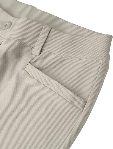 Miniatura 4 de siliteelon Pantalones de vestir para mujer, pantalones de trabajo para mujer, pantalones de vestir de cintura alta, pantalones de vestir para mujer