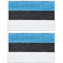 stidsds 2 Pack Estonia Flag Patch Estonia Flags Embroidered Patches Estonian Flags Military Tactical Patch for Clothes Hat Backpacks Pride Decorations