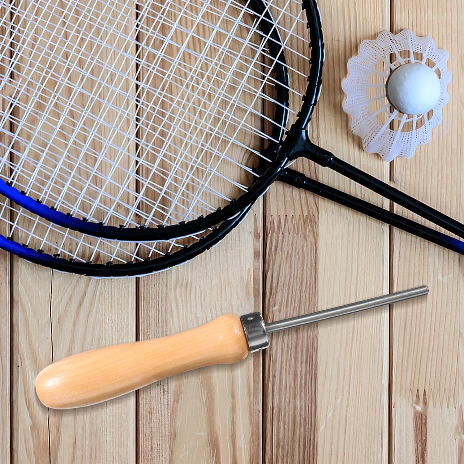 Milisten Sports Tennis Stringing Machine Racket Straight Awl Racquet Wire Pulling Tool for Tennis Net Badminton Racquet Threading Assistance Accessory