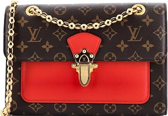Pre-Loved Victoire Handbag Monogram Canvas and Leather, Red