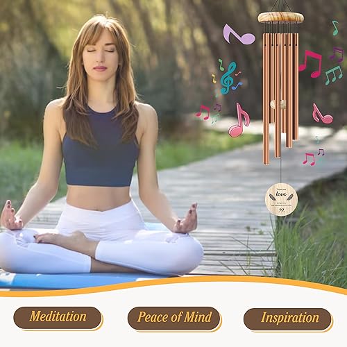 Miniatura 8 de RIPEZY Campanillas de viento conmemorativas para exteriores, elegantes tubos de aluminio anodizado, gancho de tamaño grande, cuerdas de nailon
