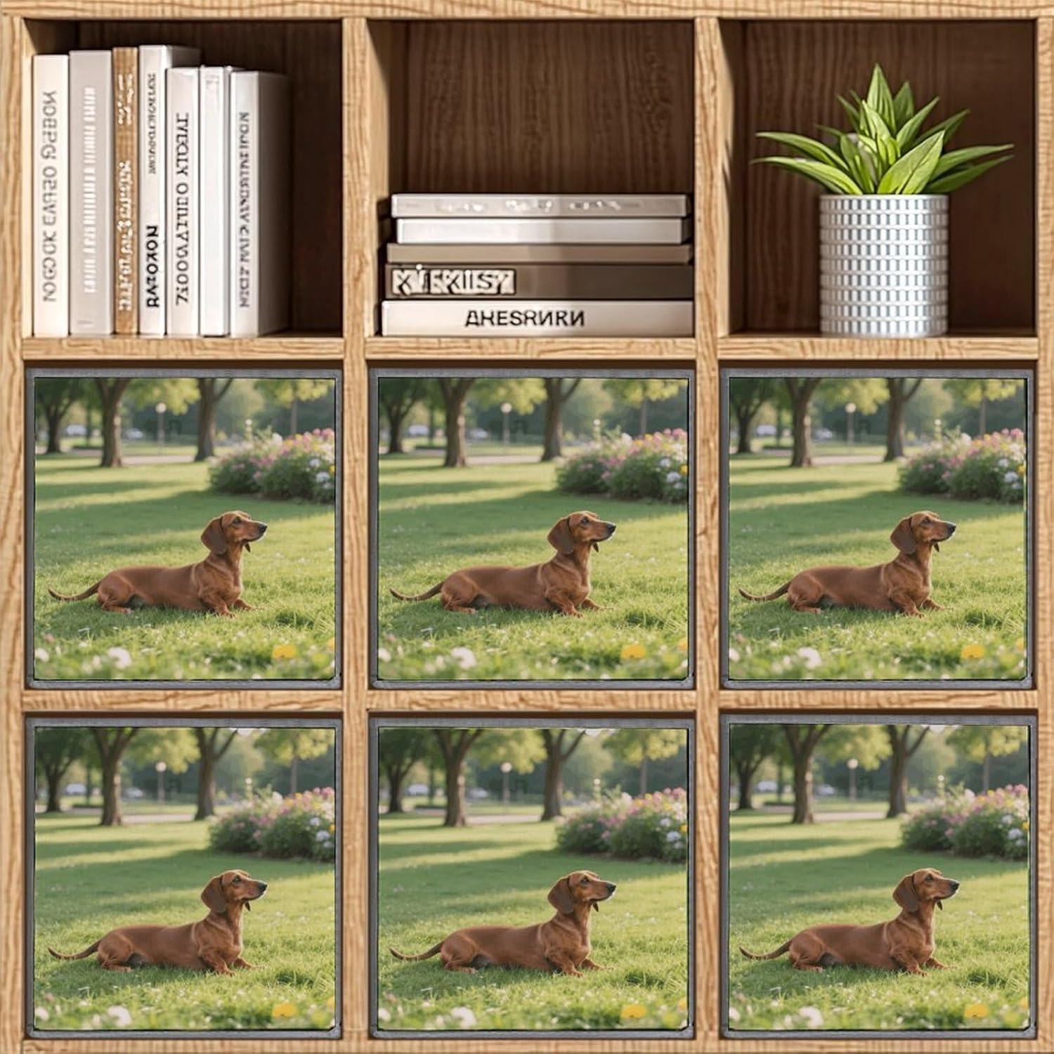Dachshund Dog Storage Cubes Set of 6 Storage Bins with Handles Collapsible Storage Basket Fabric Storage Box for Shelves Large Closet Shelf Organizer for Organization 11 Inch