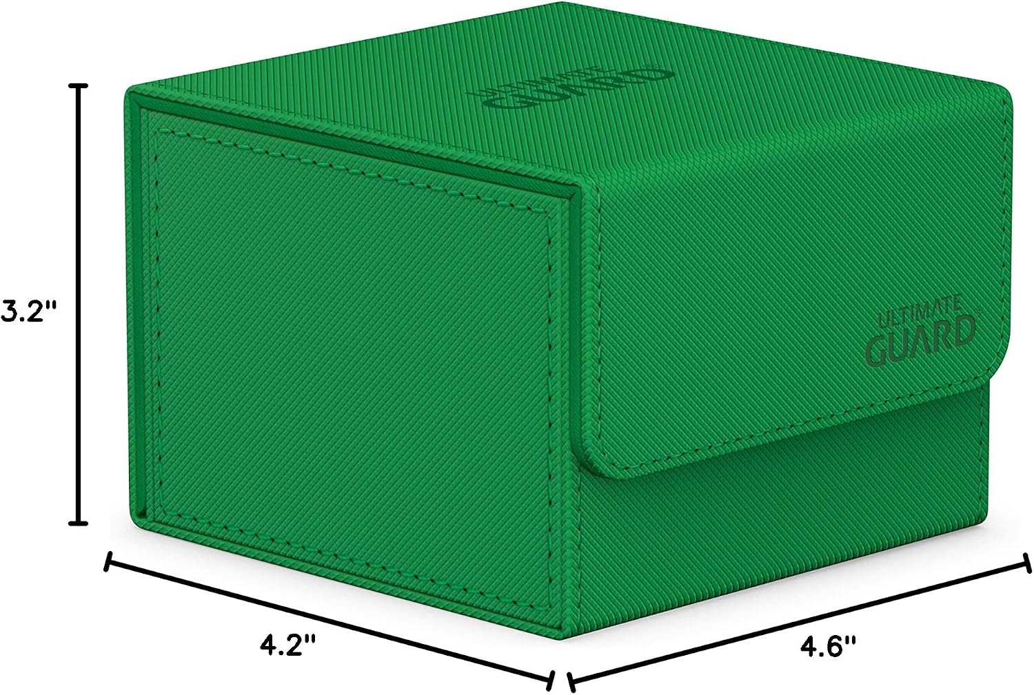 Ultimate Guard Sidewinder 133+, Deck Box for 133 Double-Sleeved TCG Cards, Green, Magnetic Closure & Microfiber Inner Lining for Secure Storage