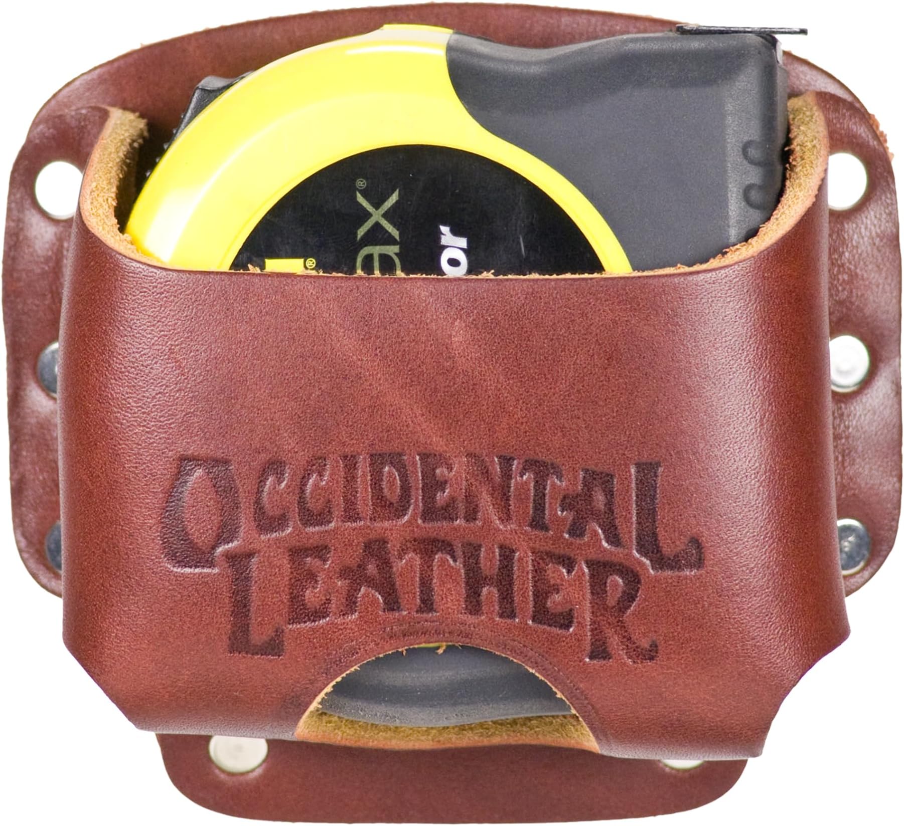 Occidental Leather Clip-On Tape Holster - Holds Up to a 30’ Tape or 25’ FatMax - Proprietary Steel Clip - Heirloom Quality Leather - Made in USA