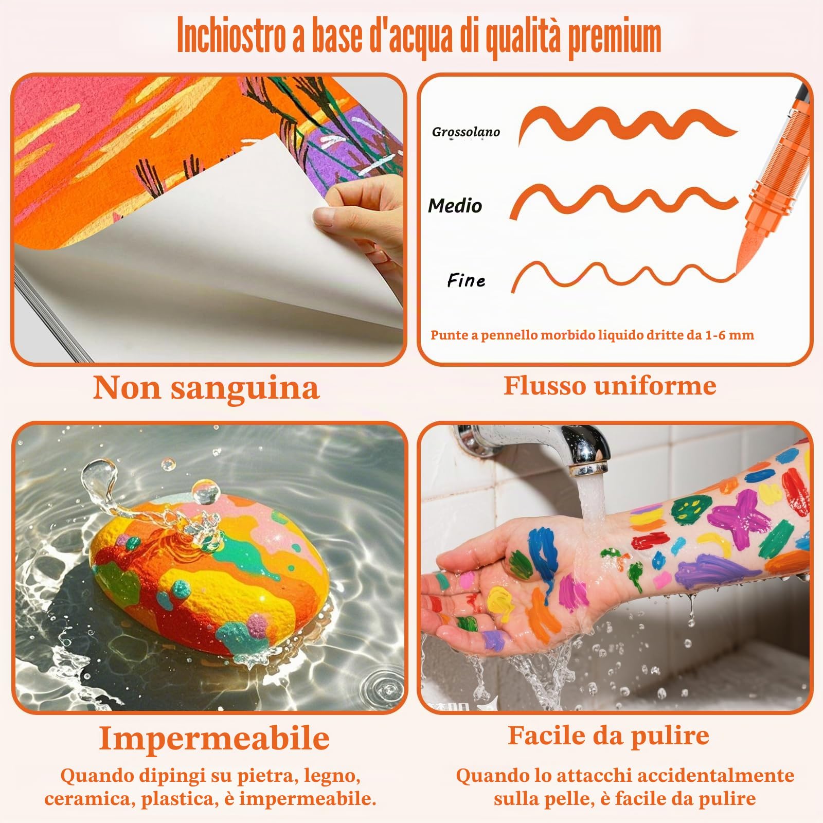 Funnasting 168 Colori Pennarelli Acrilici, Pennarelli Acrilici per Dipingere Sassi, Colorazione, Vetro, Tessuto, Uovo e Artigianato fai da te