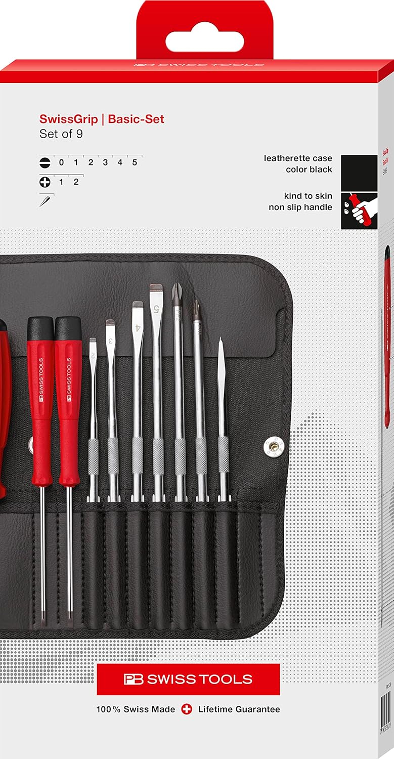 PB SWISS TOOLS ピービースイスツールズ 9本組 差替式ドライバーセット ペーパーボックス