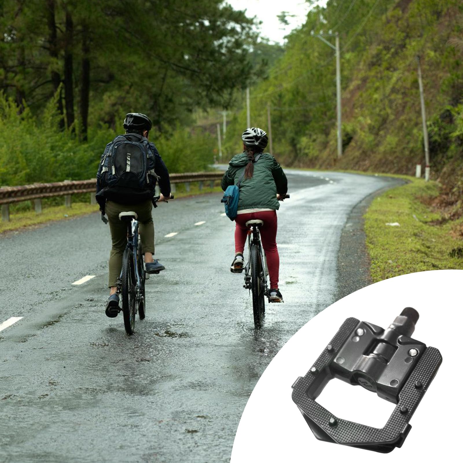 Pedali per Bicicletta Pieghevoli, Set di Pedali 9/16", Pedali Antiscivolo Pieghevoli per Bicicletta, Pedali per Bicicletta Impermeabili con Riflettori, Pedali per Trekking per Pedelec, MTB