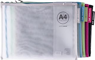 APLI 18027 - Borsa nylon - Zipper bag - Astuccio in nylon traspirante - A4 - 355 x 255 mm - Spedizione colore casuale