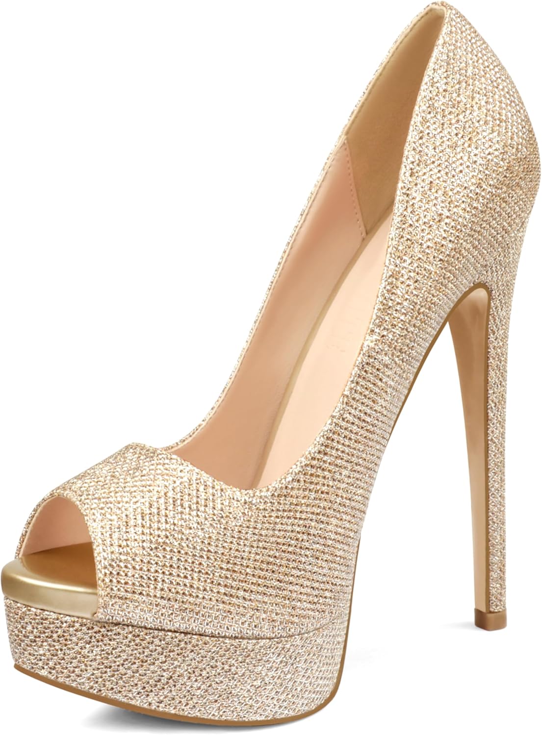 MERUMOTE Women's Platform Stiletto Heels Shoes Peep Toe Pumps 6 inch Heels for Dress Wedding Party - Image 5