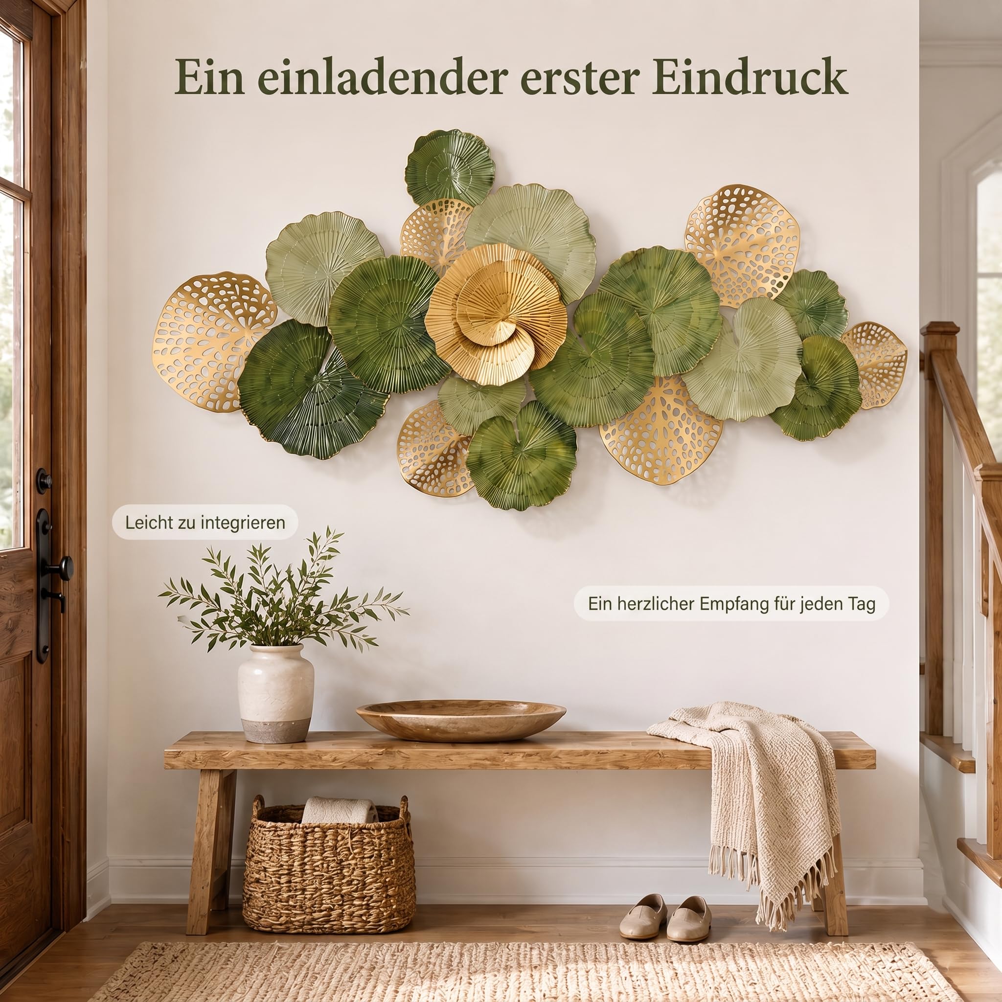 Wanddeko Metall,Große Wohnzimmer Wanddeko im 3D Design