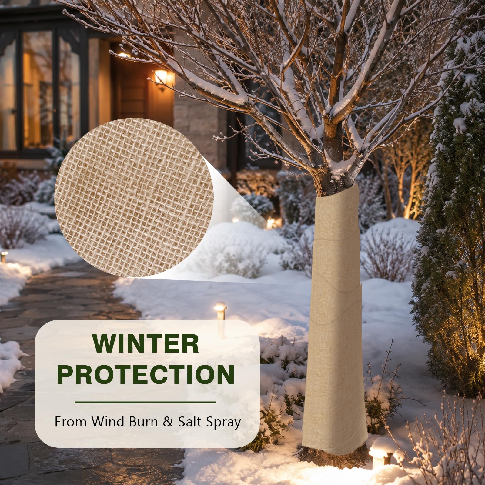 Protezione invernale per piante, 10 m x 50 cm, tessuto di iuta 350 g/m², decorazione per la casa e il giardino, nastro di iuta per piante, protezione invernale