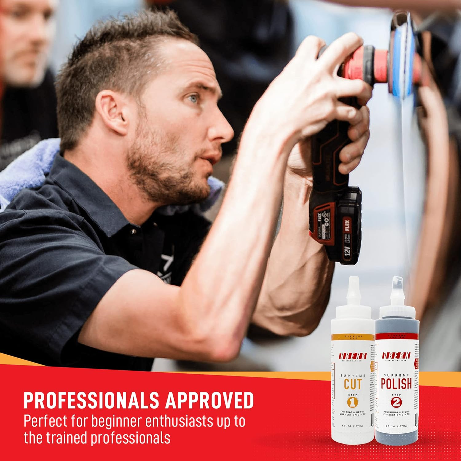 Oberk 2-Step Polish Compound Single Car Kit - 5" Pads & Compounds (8 oz)