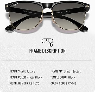 Amazon.com: Ray-Ban RB4175 CLUBMASTER OVERSIZED Square Amazon.com: Ray-Ban RB4175 CLUBMASTER OVERSIZED Square