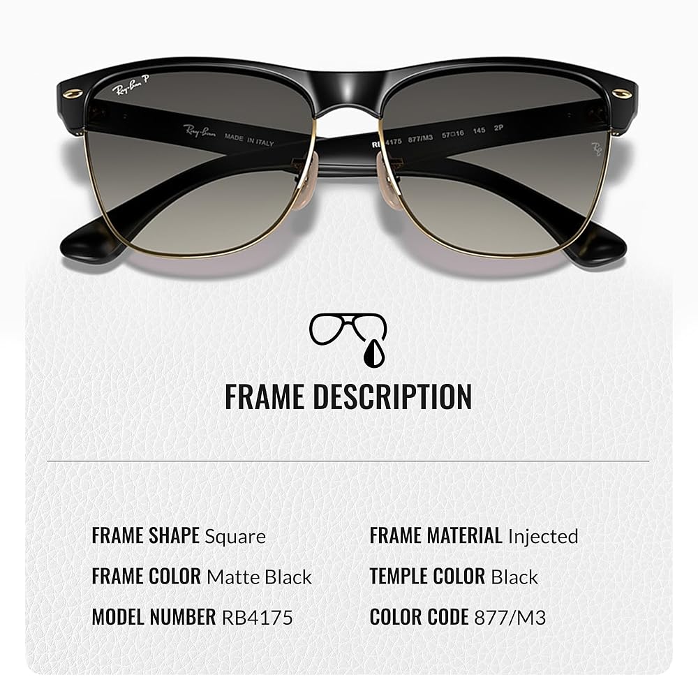 Amazon.com: Ray-Ban RB4175 CLUBMASTER OVERSIZED Square