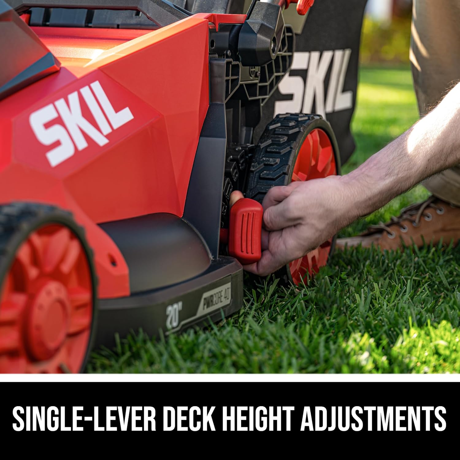 SKIL PWR CORE 40 Brushless 40V 20-Inch Push Mower Kit, Includes 6.0Ah Battery and 150W Charger - PM4910-15